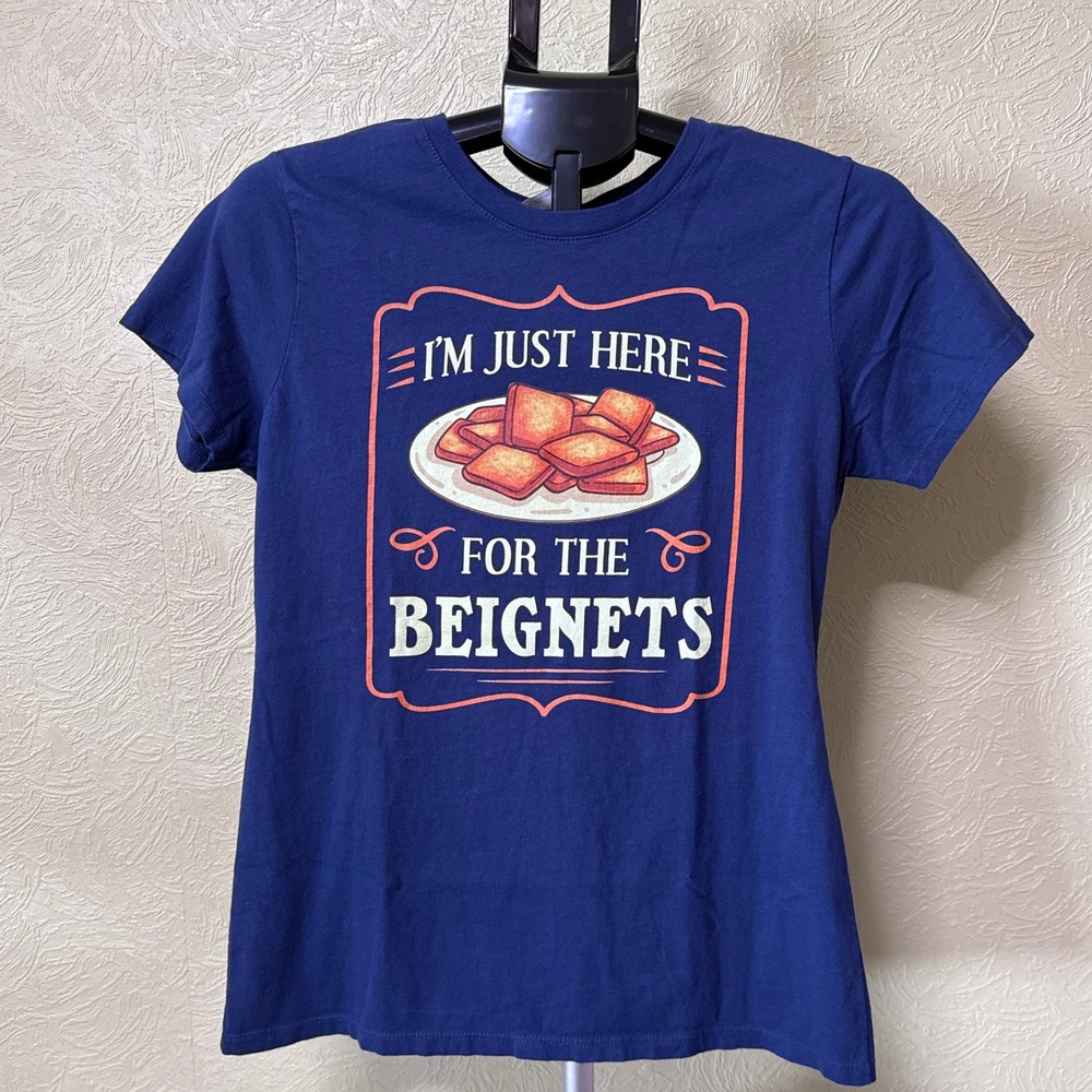 Port & Company Beignets Graphic T-Shirt Navy Blue Medium
